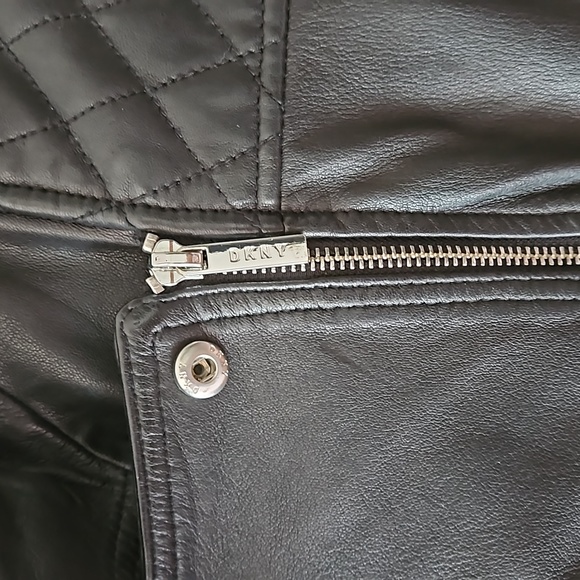 NWOT DKNY Moto Leather Jacket! - Picture 3 of 7